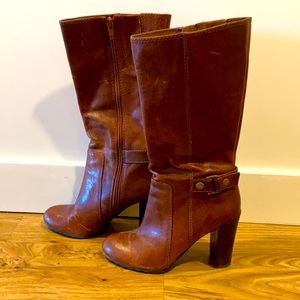 Nine West, size 5. Brown boots - mid calf. Excellent, new condition.